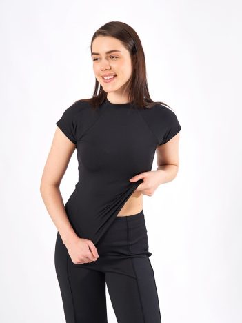 Stand Collar T-Shirt (Black)