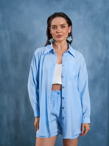 Shorts Shirt Set (Baby Blue)