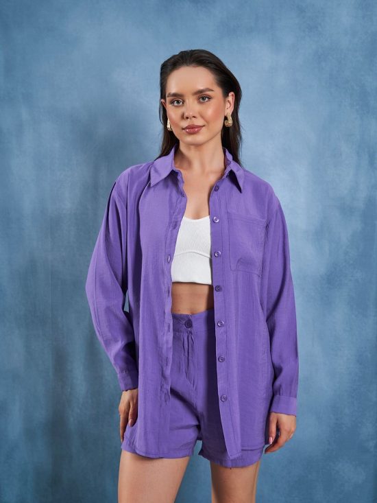 Shorts Shirt Set (Purple)